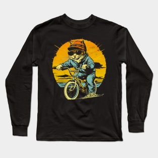 Cat Riding a Bike Long Sleeve T-Shirt